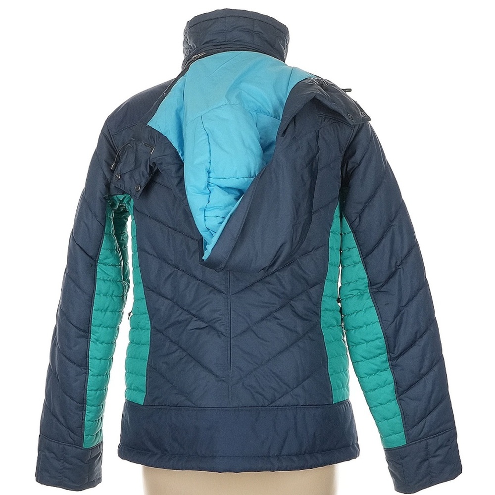 Patagonia Women's Navy and Turquoise Ski Jacket - Picture 3 of 4